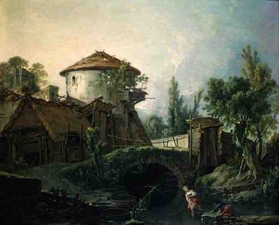 Vindmøllen, ca.1750 (olie på lærred) af François Boucher