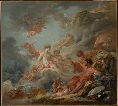 Vulcan præsenterer våben for Venus på vegne af Aeneas af François Boucher