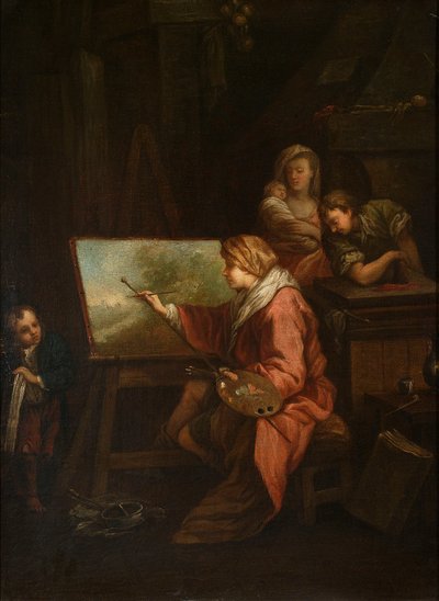 I malerens atelier ("Landskabsmaleren" eller "Maleren ved sit staffeli") af François Boucher