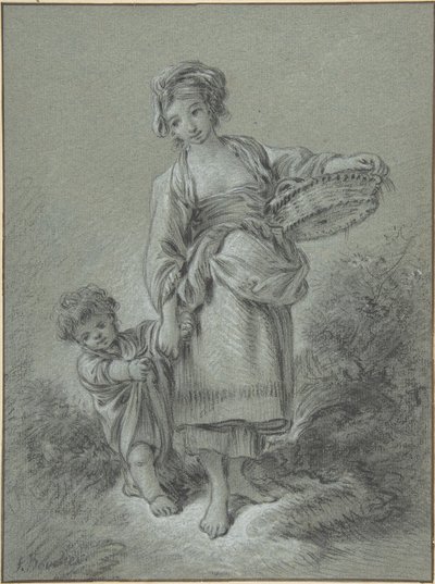 Kvinde og dreng af François Boucher