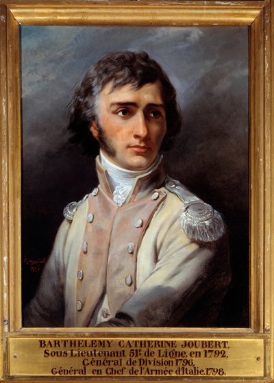 Portræt af Barthelemy Joubert (1769 - 1799) i sekondløjtnants uniform af Francois Bouchot