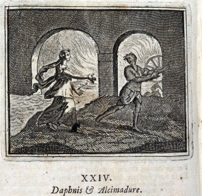 Daphnis og Alcimadura. Fabler af Jean de La Fontaine (1621-95). Illustration af François Chauveau (1613-1676). Udgave af 1728. af Francois Chauveau