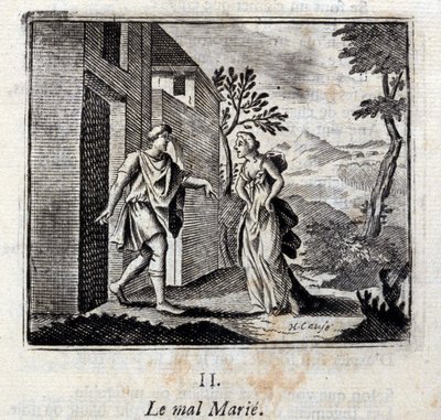 Ondskab gifter sig. Fabler af Jean de La Fontaine (1621-95). Illustrationer af François Chauveau (1613-1676). Udgave fra 1728. af Francois Chauveau