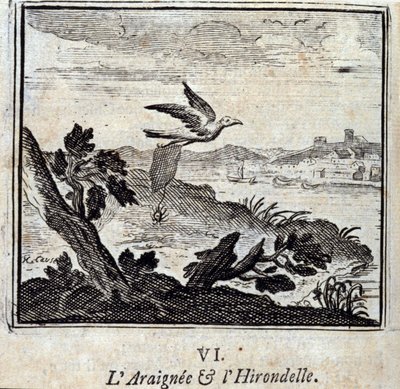 Fabler af Jean de La Fontaine (1621-95). Illustration af François Chauveau (1613-1676). Udgave fra 1728. af Francois Chauveau