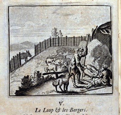 Fabler af Jean de La Fontaine (1621-95). Illustration af François Chauveau (1613-1676). Udgave fra 1728. af Francois Chauveau