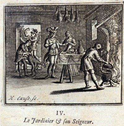 Gartneren og hans herre Fabler af Jean de La Fontaine (1621-95). Illustration af François Chauveau (1613-1676). Udgave af 1728. af Francois Chauveau