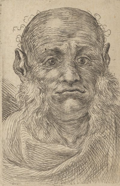 Mask of a Bald Man with Tufty Sideburns, fra Divers Masques, ca. 1635-45. af Francois Chauveau