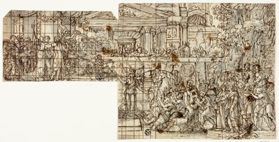 Mytologisk scene: Alexanders triumf (recto) af Francois Chauveau
