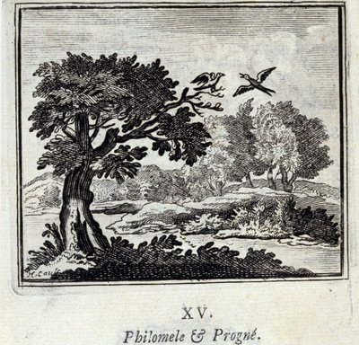 Philomele og Progne. Fabler af Jean de La Fontaine (1621-95). Illustration af François Chauveau (1613-1676). Udgave af 1728. af Francois Chauveau