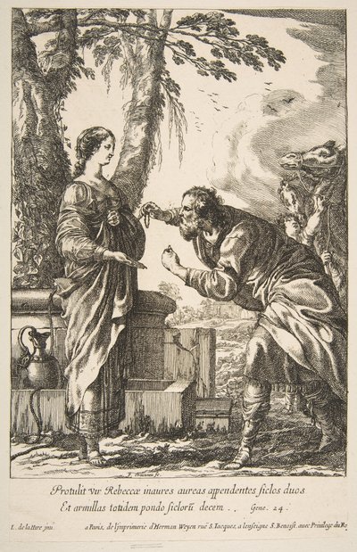 Rebecca og Eliezer. af Francois Chauveau