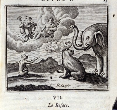 Tasken. Fabler af Jean de La Fontaine (1621-95). Illustration af François Chauveau (1613-1676). Udgave fra 1728. af Francois Chauveau