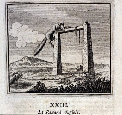 Den engelske ræv. Fabler af Jean de La Fontaine (1621-95). Illustration af François Chauveau (1613-1676). Udgave af 1728. af Francois Chauveau
