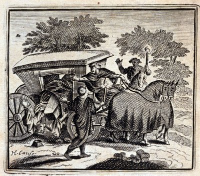 Kuren og døden. Fabler af Jean de La Fontaine (1621-95). Illustration af François Chauveau (1613-1676). Udgave af 1728. af Francois Chauveau