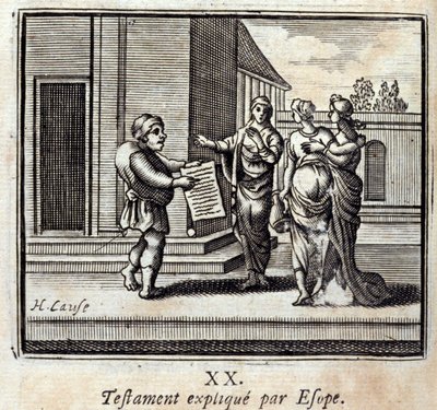 Will forklaret af Æsop. Fabler af Jean de La Fontaine (1621-95). Illustration af Francois Chauveau (1613-1676). Udgave af 1728. af Francois Chauveau