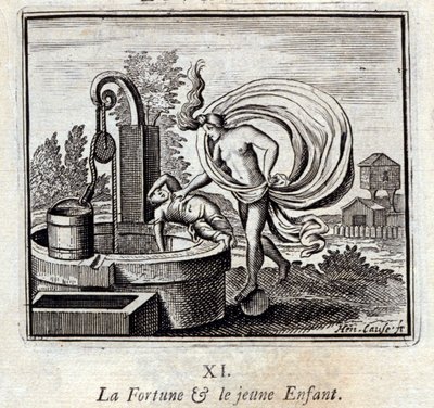 formuen og det unge barn. Fabler af Jean de La Fontaine (1621-95). Illustration af François Chauveau (1613-1676). Udgave af 1728. af Francois Chauveau