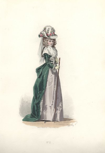 Kvinde i chapeau og redingote, Marie Antoinettes æra. af Francois Claudius Compte Calix