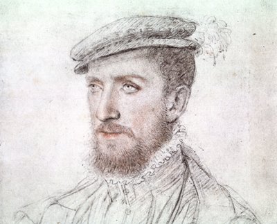 Gaspard de Coligny (1519-1572) (tegning) af François Clouet