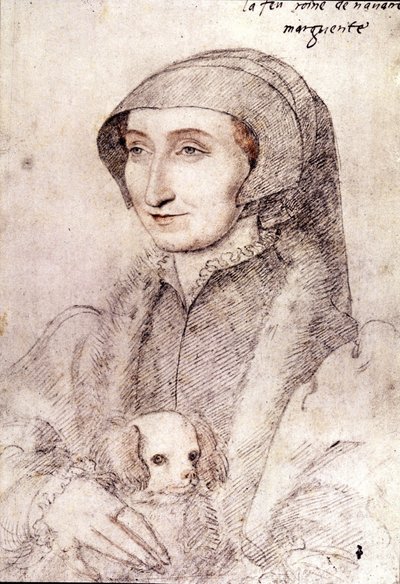 Marguerite af Navarra (1523-1574) (tegning) af François Clouet