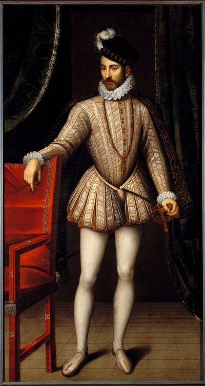 Portræt i foden af Charles IX (1550 - 1574) konge af Frankrig. Maleri af Francois Clouet (1515-1572) af François Clouet