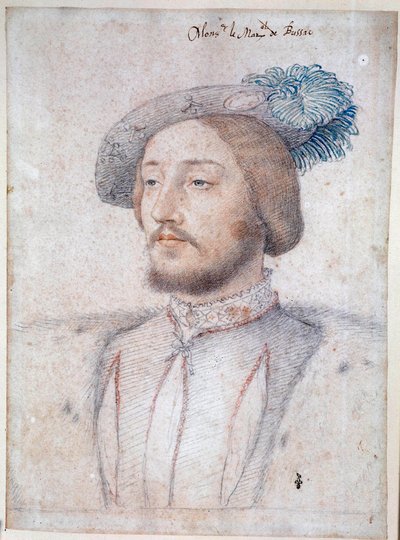 Portræt af Charles de Cosse, greve af Brissac, marskal af Frankrig (1506-1563) (Cosse-Brissac). Tegning i blyant og blod af Francois Clouet (1515-1572). 1537. Conde Museum, Chantilly af François Clouet