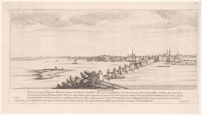 Udsigt over Nantes Nannetum (titel på objekt) Flodlandskaber i Frankrig (serietitel) af Francois Collignon