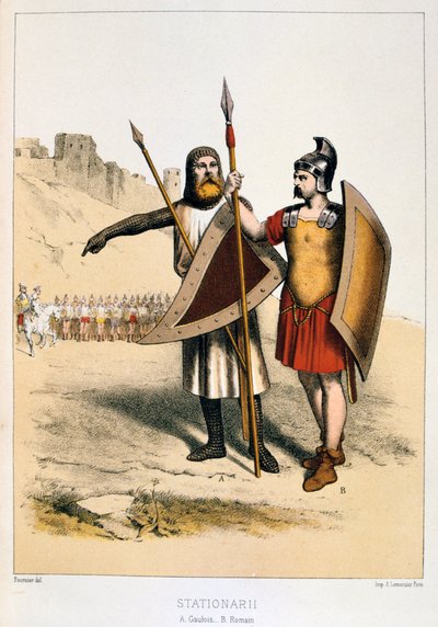 Stationarii, en galler og en romer, c1887 af Francois Cudet