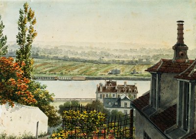 En udsigt over Seinen fra Saint Clouds højder, 1791 af Francois Debret
