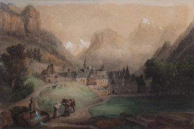 La Grande Chartreuse 1869 (Akvarel på papir) af Francois Edme Ricois