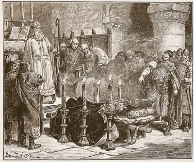 Fitz-Arthur forbyder William at blive begravet, illustration fra 