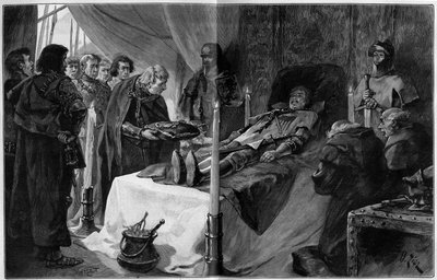 Hundredårskrig: Connetable Bernard du Guesclins død (1320-1380) af Francois Edouard Zier