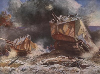 Scene fra slagmarken under Første Verdenskrig af Francois Flameng
