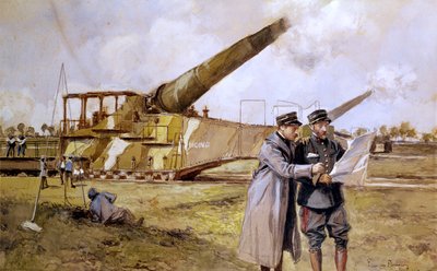 Tungt Artilleri på Jernbanen, oktober 1916 af Francois Flameng