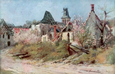 I landsbyen Craonnelle, 9. maj 1917, 1917, 1926. af Francois Flameng