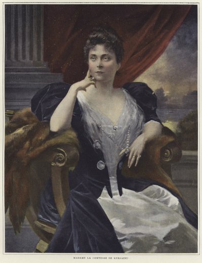 Portræt af Madame la Cometesse af Kersaint af Francois Flameng