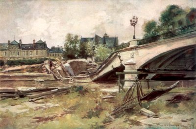 Broen ved Aisne, Frankrig, 1915, 1926. af Francois Flameng
