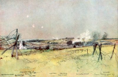 Kirken Ablain og Souchez, Artois, Frankrig, 19. juni 1915, 1926. af Francois Flameng