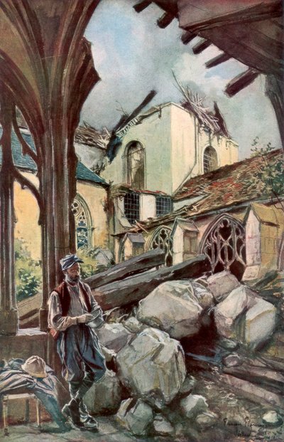 Klosteret og katedralen i Verdun, Frankrig, juni 1916, 1926. af Francois Flameng