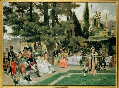 Receptionen for Napoleon I på Isola Bella i det 5. år af hans regeringstid af Francois Flameng
