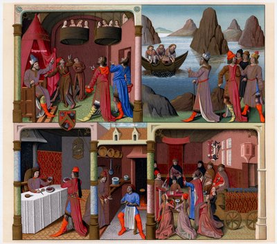 Sergius Orata og andre romere, 1473-1480. af Francois Fouquet