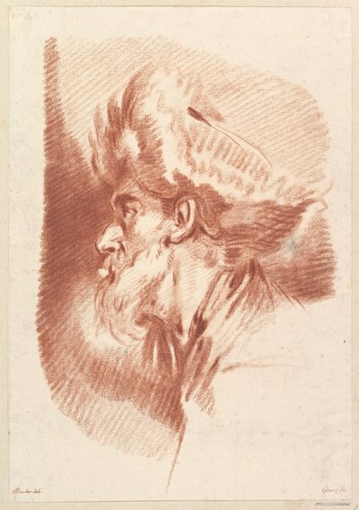 Uden titel Head Of A Man In Turban, midten af det 18. århundrede til begyndelsen af det 19. århundrede. af Francois Gonord