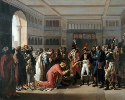 Bonaparte overrækker sablen til militærchefen i Alexandria, juli 1798 af Francois Henri Mulard