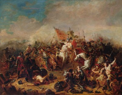 Slaget ved Hastings i 1066 af Francois Hippolyte Debon