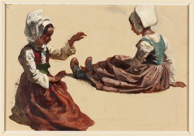To piger i egnsdragt af Francois Hippolyte Lalaisse