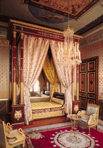 Soveværelse af dronning Hortense de Beauharnais (1783-1837) af Francois Honore Georges Jacob Desmalter