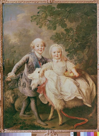 Karl af Frankrig (1757-1836), greve af Artois og hans søster, Clothide (1759-1802) 1763-64 af Francois Hubert Drouais