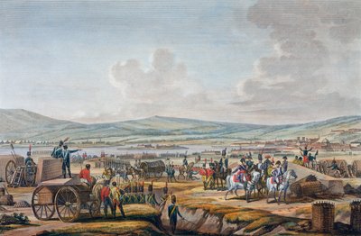 Napoleon besøger belejringsværket ved Danzig ledet af marskal Lefebvre, 9. maj 1807 af Francois Jacques Dequevauviller