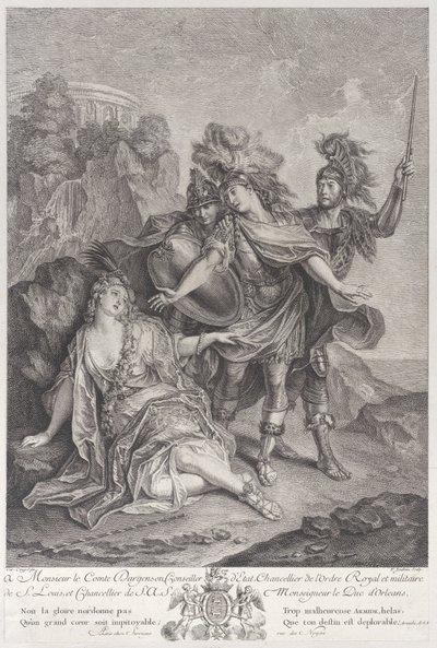 Rinaldo forlader Armida, 1720-62. af Francois Joullain