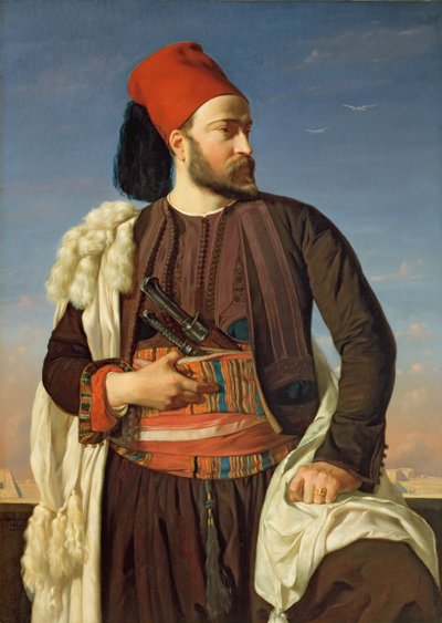 Portræt af Leconte de Floris i den egyptiske hærs uniform, 1840 af Francois Leon Benouville