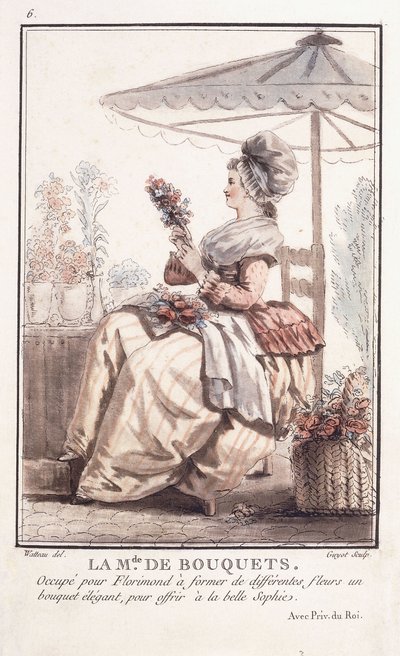 Hr. af buketter, 1786 af Francois Louis Joseph Watteau