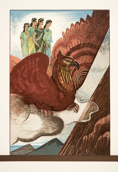 Illustration fra Prométhée Enchaîné af Aeschylus, pub. 1941 (stenciltryk) af Francois Louis Schmied